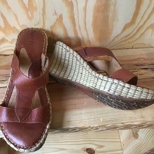 Born wedge leather sandals